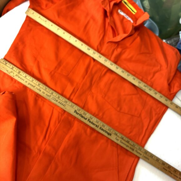 Orange Coveralls Official Garment Corporation of America 100% Cotton  46 RG - Picture 11 of 14